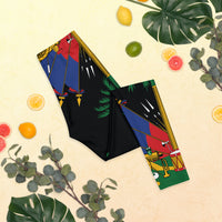 Thumbnail for Leggings Haïti jaune - Drapeau haïtien élégant