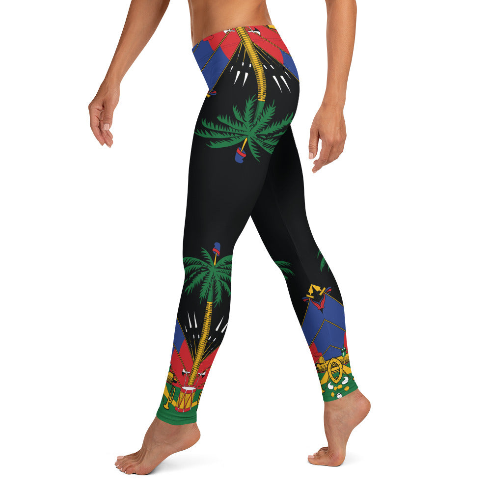 Leggings Haïti blanc - Drapeau haïtien élégant