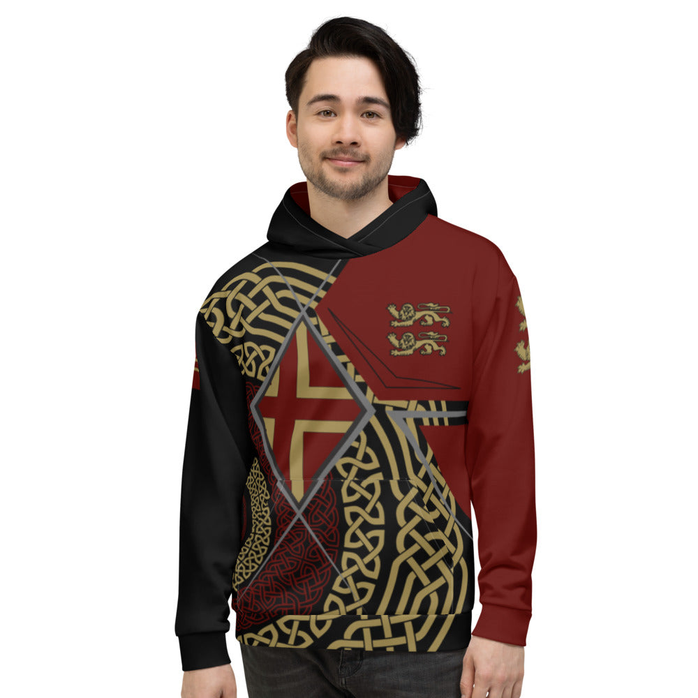 Sweat à capuche Normand - lions léopardés design complet