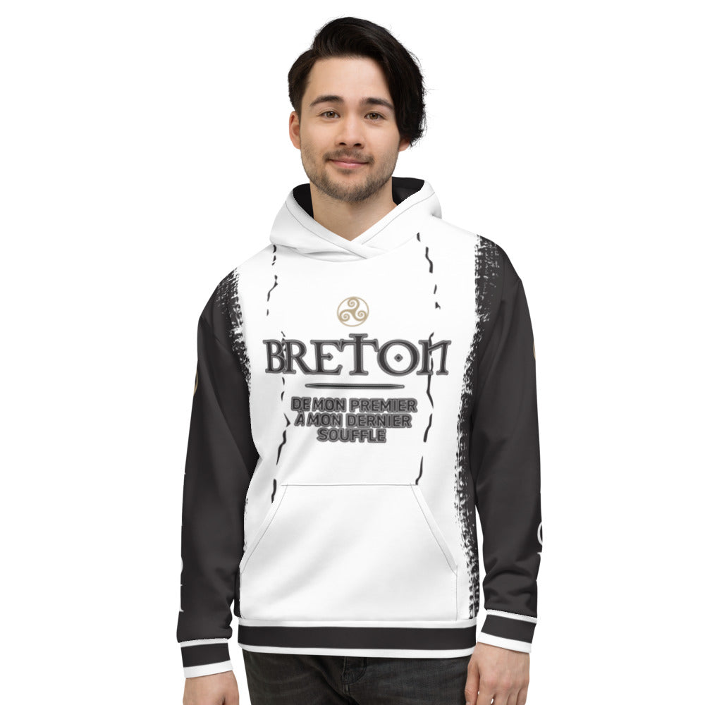 Sweatshirt Bretagne - Impression complète "de mon premier à mon dernier souffle" face