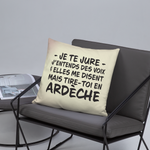 Ardèche - j'entends des voix - Coussin décoratif - Ici & Là - T-shirts & Souvenirs de chez toi