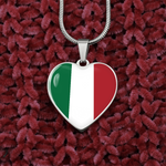 Pendentif Italie Coeur Drapeau - Cadeau pour une Italienne - Bijouterie