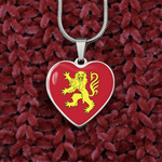 Collier pendentif COEUR DE ROUERGUE ET LION® version drapeau - Cadeau pour Aveyronnaise - Bijouterie