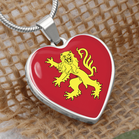 Collier pendentif COEUR DE ROUERGUE ET LION® version drapeau - Cadeau pour Aveyronnaise - Bijouterie
