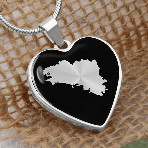Collier Coeur de Bretagne (la carte de Bretagne transparente) - Cadeau pour femme bretonne - Bijouterie
