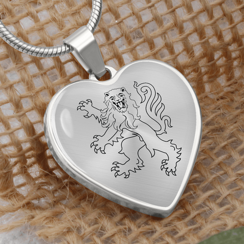 Collier pendentif COEUR DE ROUERGUE ET LION® version métal - Cadeau pour Aveyronnaise - Bijouterie