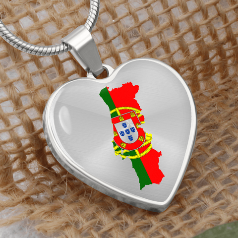 Collier pendentif COEUR DU PORTUGAL® la carte - Cadeau pour femme Portugaise - Bijouterie