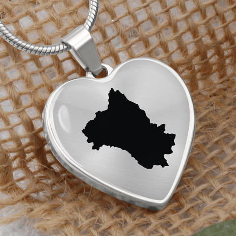 Pendentif Aveyron carte forme de Coeur - Cadeau pour une Aveyronnaise - Bijouterie