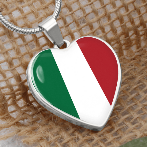 Pendentif Italie Coeur Drapeau - Cadeau pour une Italienne - Bijouterie