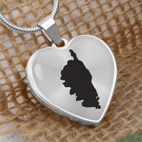 Collier pendentif COEUR DE CORSE® la carte - Cadeau pour femme Corse - Bijouterie