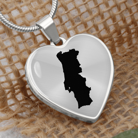 Collier pendentif COEUR DU PORTUGAL® la carte - Cadeau pour femme Portugaise - Bijouterie