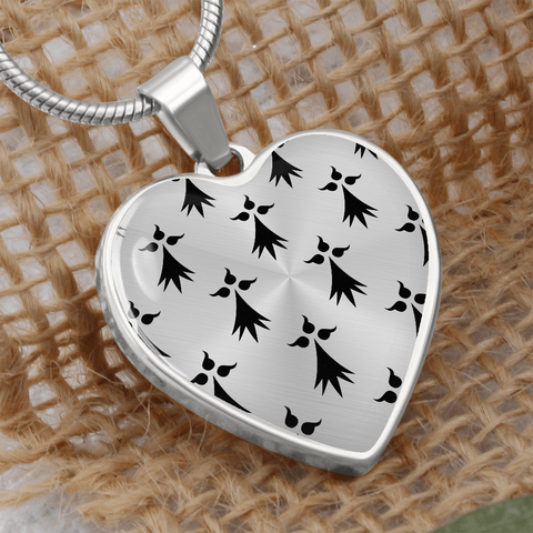 Collier pendentif COEUR DE BRETAGNE ET D'HERMINES® - Cadeau pour femme bretonne - Bijouterie