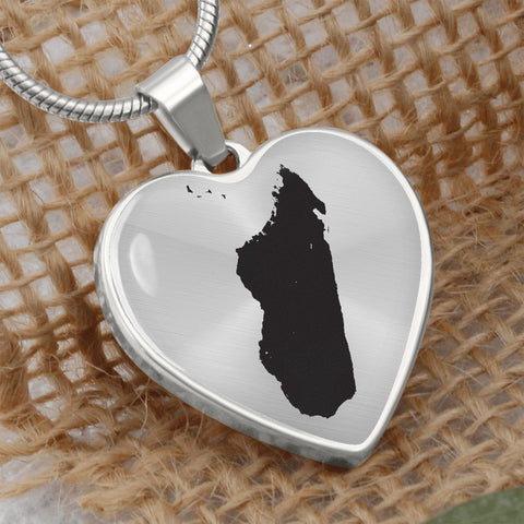 Collier pendentif COEUR DE Madagascar ® la carte - Cadeau pour femme Malagasy (anc. Malgache) - Bijouterie