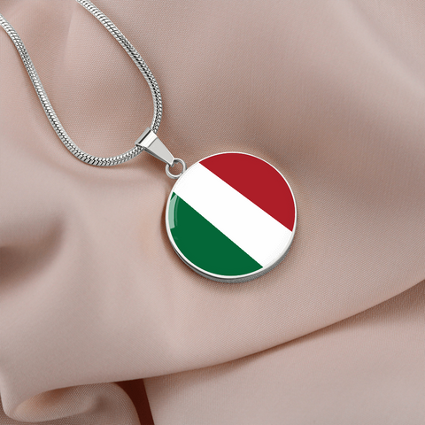 Pendentif rond drapeau italien - Cadeau pour une Italienne - Bijouterie