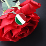 Pendentif rond drapeau italien - Cadeau pour une Italienne - Bijouterie