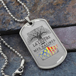 Collier et médaille pendentif militaire RACINES® Lozérienne - cadeau pour un Lozérien - Bijouterie