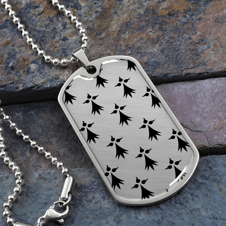 Hermines - Collier et médaille pendentif militaire cadeau pour Bretons - Bijouterie