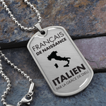 Italien par la grâce de Dieu - Collier et médaille pendentif militaire cadeau humour pour Italien - Bijouterie