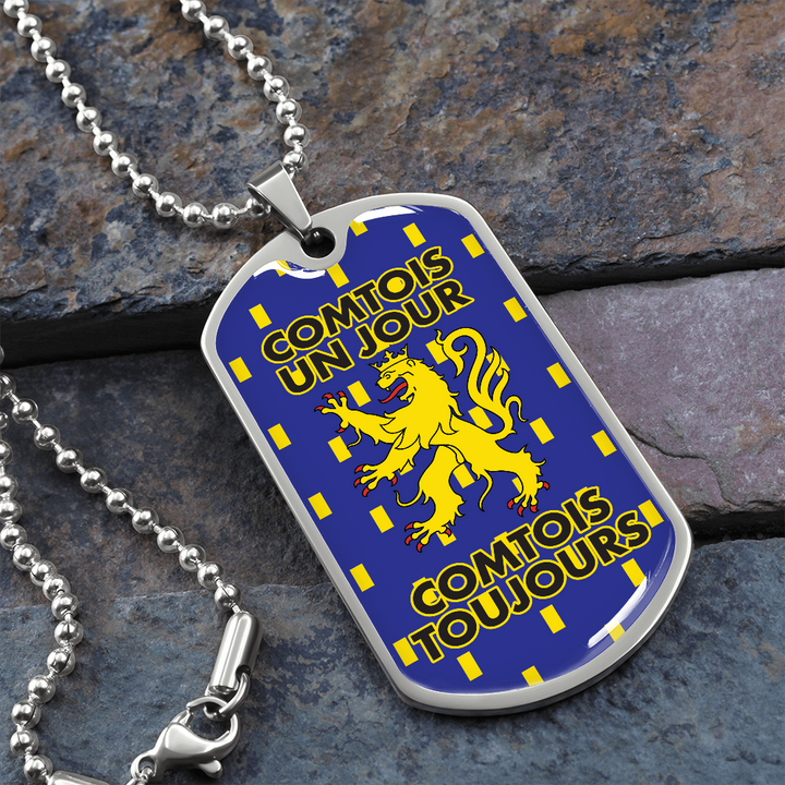 Comtois un jour, Comtois toujours - Collier et medaille militaire cadeau pour homme Franc-Comtois - Bijouterie