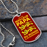 Collier et médaille militaire PAPA® Normand cadeau pour les papas normands - Bijouterie