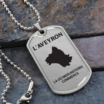 Collier et médaille pendentif militaire Aveyron là où mon histoire commence - cadeau pour Aveyronnais - Bijouterie