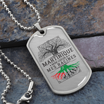 Mes Racines Martiniquaises version métal - Collier et médaille militaire cadeau pour Martiniquais - Bijouterie