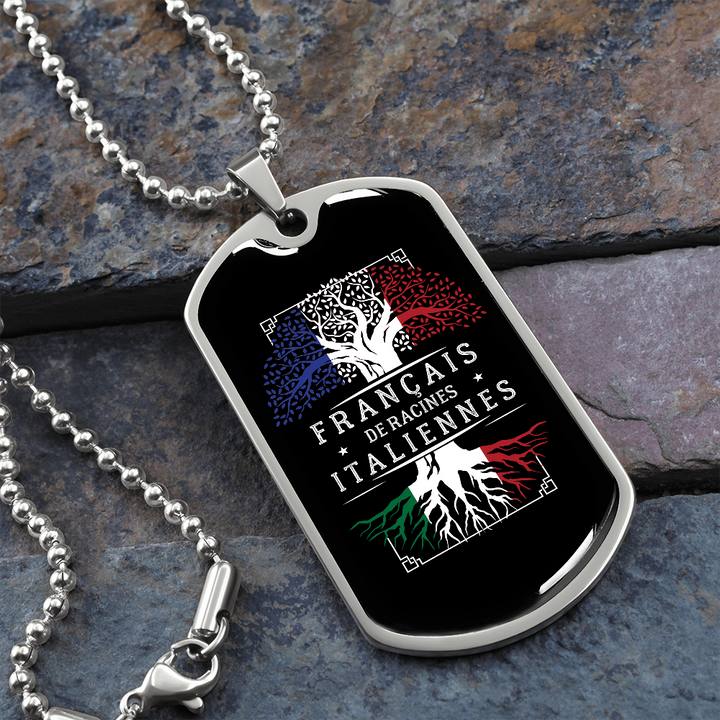 De Racines Italiennes - Collier et medaille militaire cadeau pour homm