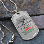 Collier et médaille pendentif militaire RACINES® Madagascar- cadeau pour un Malagasy (anc. Malgache)- Bijouterie