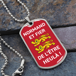 Collier et médaille militaire FIER® Normand - cadeau pour homme Normand - Bijouterie