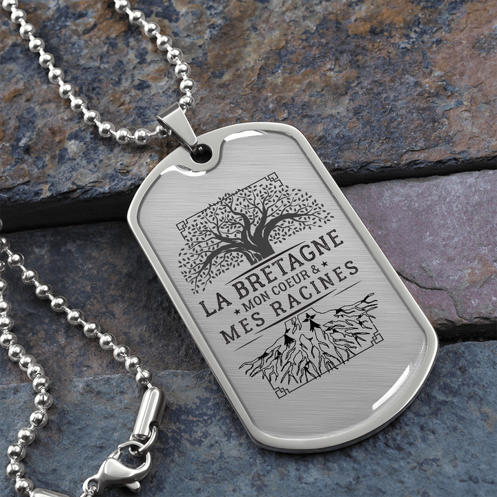 Collier et médaille militaire RACINES® Bretonnes cadeau pour Bretons - Bijouterie