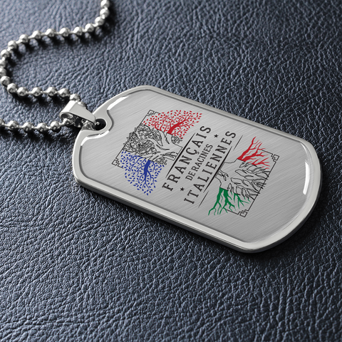 Collier et médaille militaire RACINES® Italiennes cadeau pour Italiens de France - Bijouterie
