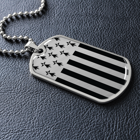 Médaillon militaire DRAPEAU® Breton - Collier Cadeau pour un Breton - Bijouterie