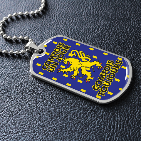 Comtois un jour, Comtois toujours - Collier et medaille militaire cadeau pour homme Franc-Comtois - Bijouterie