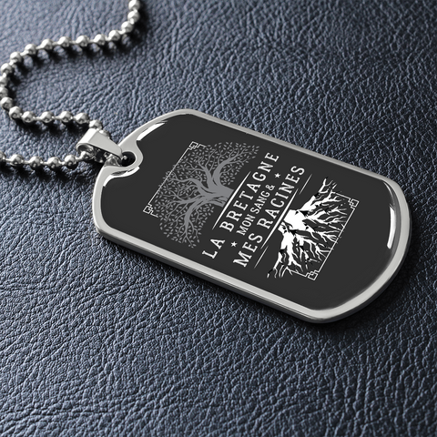 Mes Racines Bretonnes - Collier et médaille militaire cadeau pour Bretons - Bijouterie