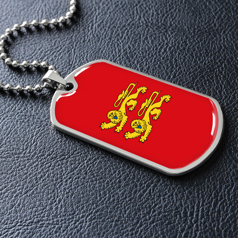 Médaillon militaire DRAPEAU® normand - Collier Cadeau - Bijouterie