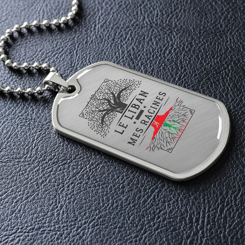 Collier et médaille pendentif militaire RACINES® Libanaise - cadeau pour un Libanais - Bijouterie
