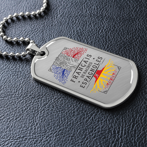 Collier et médaille militaire RACINES® Espagnoles cadeau pour Espagnols de France - Bijouterie