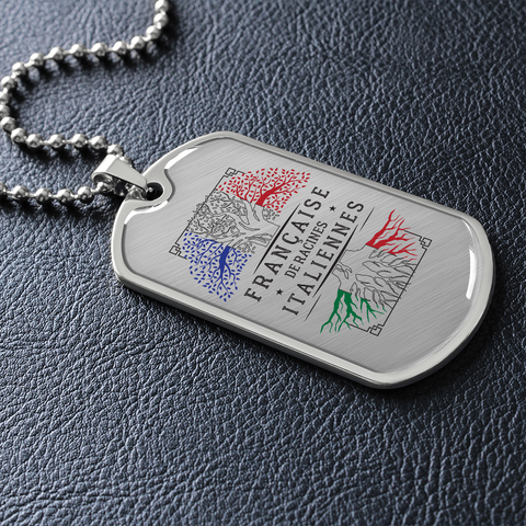 Collier et médaille militaire RACINES® Italiennes cadeau pour Italiennes de France - Bijouterie