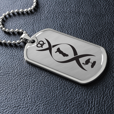 ADN Alsacien - Collier médaille militaire - Cadeau pour un Alsacien - Bijouterie