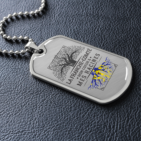Collier et médaille militaire RACINES® Franc-comtoises cadeau pour Franc-Comtois - Bijouterie