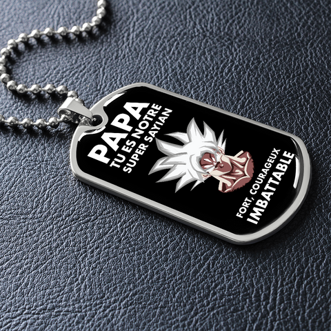 Collier et médaille PAPA SAYIAN cadeau pour les papas fêtes des pères - Bijouterie Manga