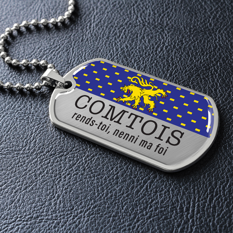 Collier et médaille militaire NENNI® Comtois cadeau pour Franc-Comtois - Bijouterie