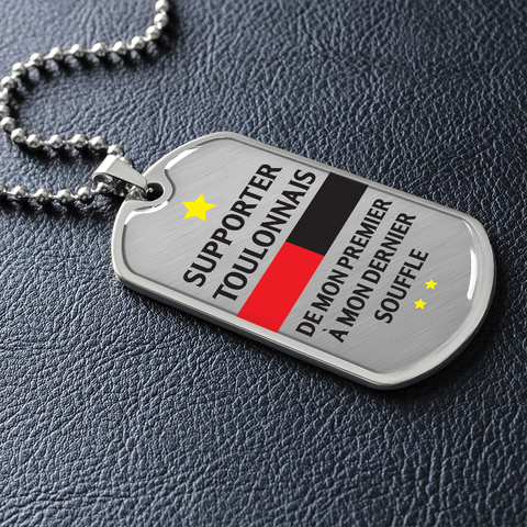 Médaillon militaire SUPPORTER® Toulonnais + - Collier Cadeau pour un supporter Toulonnais - Bijouterie