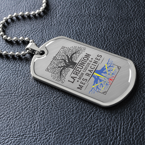 Collier et médaille militaire RACINES® Réunionnaises cadeau pour Réunionnais  - Bijouterie