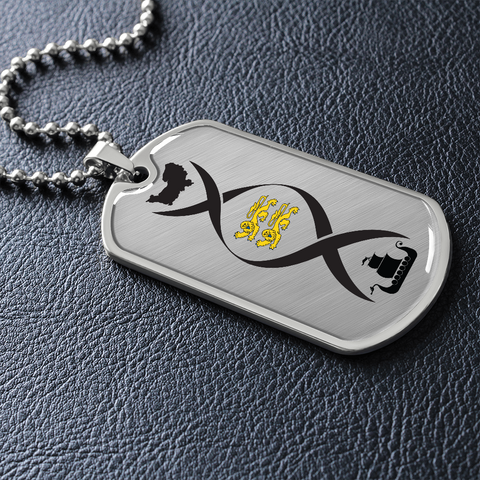 Collier et médaille pendentif militaire ADN® Normand - cadeau pour Normand - Bijouterie