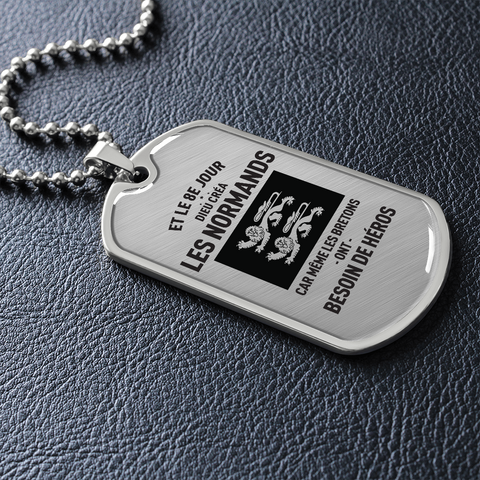 8e jour Normand - Collier et médaille pendentif militaire cadeau humour pour Normand - Bijouterie