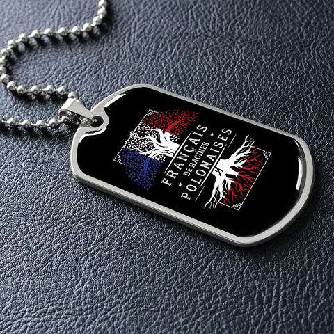 Français de Racines Polonaises - Collier et médaille militaire cadeau pour homme Polonais - Bijouterie