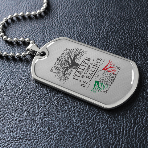 De Racines Italiennes - Collier et medaille militaire cadeau pour homme Italien - Bijouterie