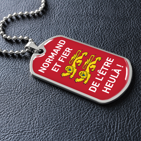 Collier et médaille militaire FIER® Normand - cadeau pour homme Normand - Bijouterie