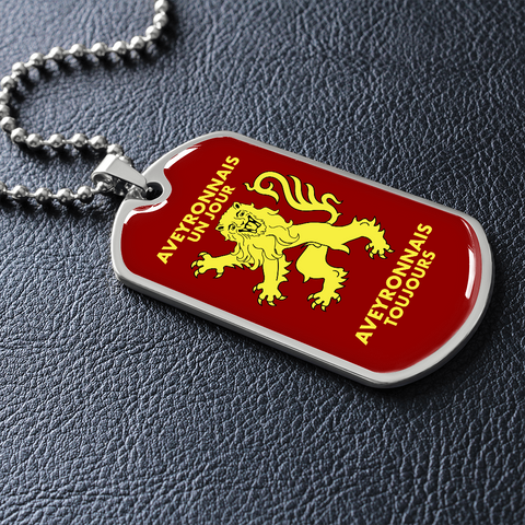 Aveyronnais un jour, Aveyronnais toujours - Collier et m/daille militaire cadeau pour homme Aveyronnais - Bijouterie